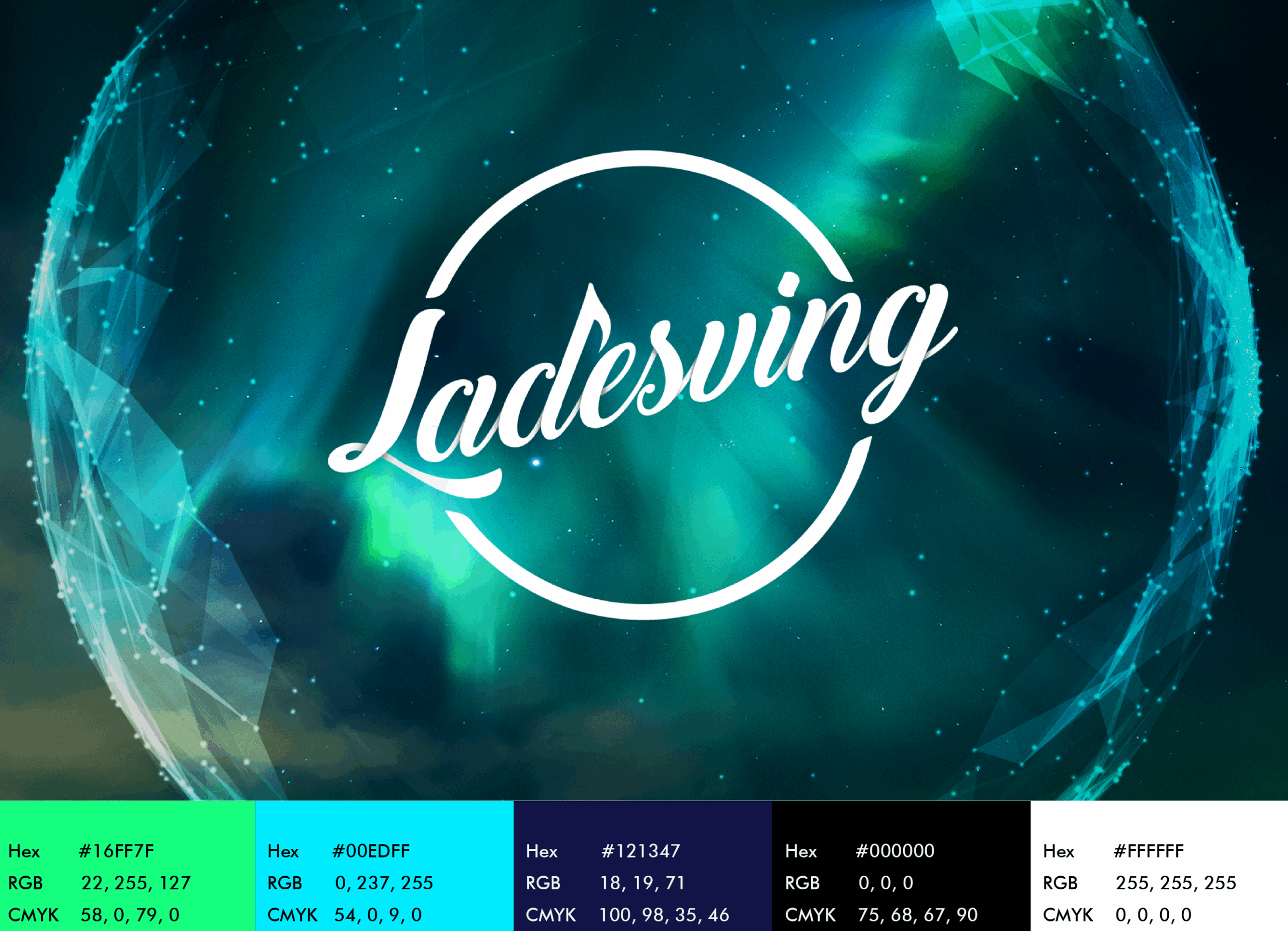 Graphic identity for Ladesving with the chosen colour palette